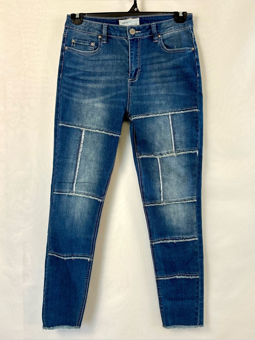 Banjara Patchwork Denim Skinny Womens Frayed Hem Jeans / Size 6